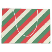 Rood, Wit, & Groen Klassieke Snoeprietstrepen Groot Cadeauzakje (Achterkant)