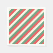 Rood, Wit, & Groen Klassieke Snoeprietstrepen Servet (Voorkant)