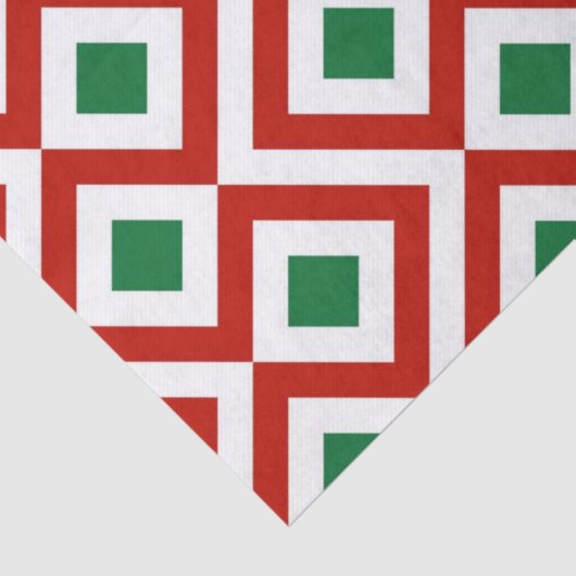 Rood, wit, groen meander weefselpapier tissuepapier (Detail)