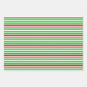 Rood, wit, groen met kerst omstreden lijnpatronen inpakpapier vel (Voorkant 2)