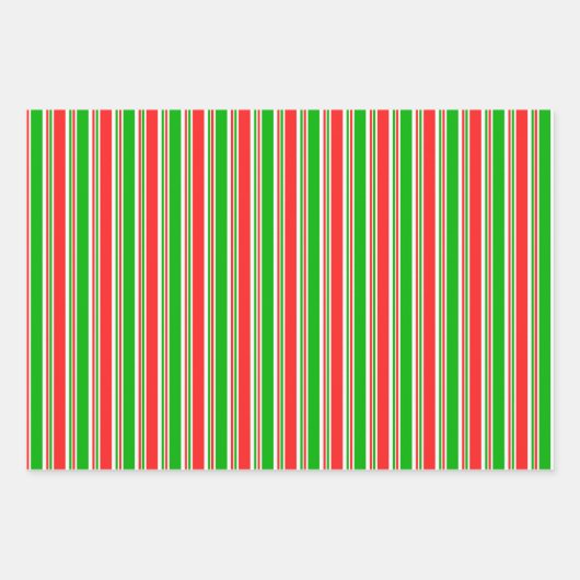 Rood, wit, groen met kerst omstreden lijnpatronen inpakpapier vel (Voorkant)