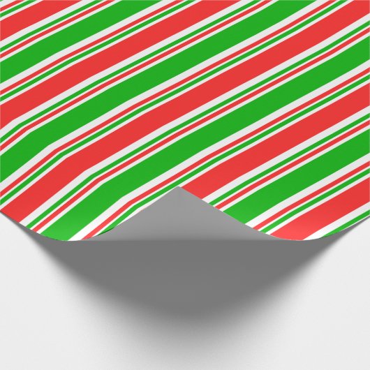 Rood, wit, groen met kerst ontworpen luienpatroon cadeaupapier (Hoek)