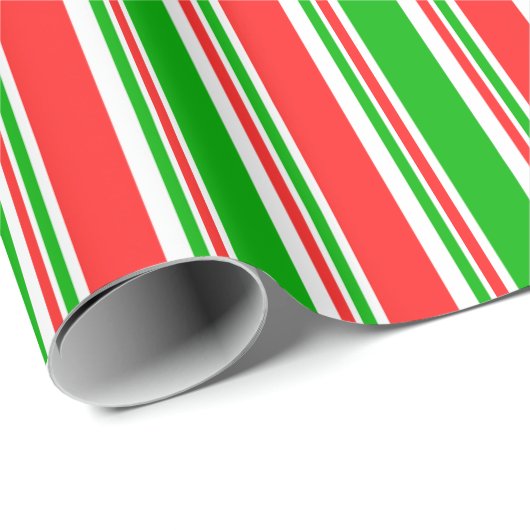 Rood, wit, groen met kerst ontworpen luienpatroon cadeaupapier (Rol Hoek)