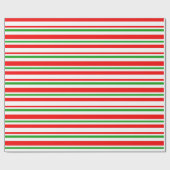 Rood, wit, groen met Kerstmis geïnspireerde strepe Cadeaupapier (Vlak)