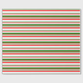 Rood, wit, groen met Kerstmis geïnspireerde strepe Cadeaupapier (Vlak)