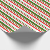 Rood, wit, groen met Kerstmis geïnspireerde strepe Cadeaupapier (Hoek)