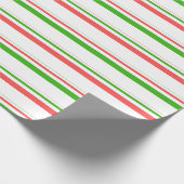 Rood, wit, groen met Kerstmis geïnspireerde strepe Cadeaupapier (Hoek)