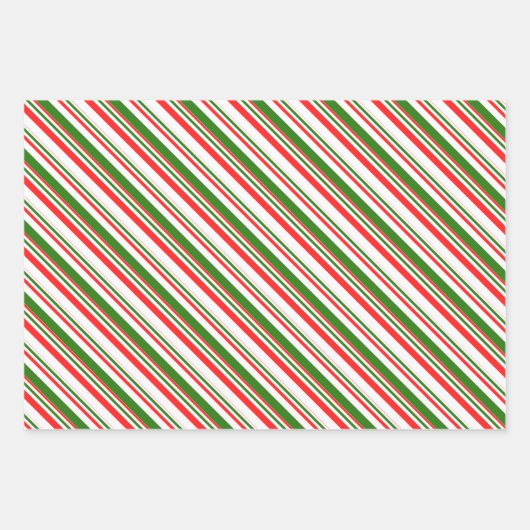Rood, wit, groen met Kerstmis geïnspireerde strepe Inpakpapier Vel (Voorkant 3)