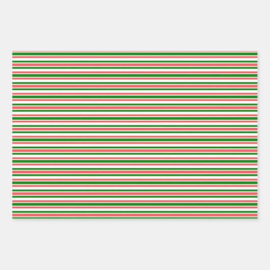 Rood, wit, groen met Kerstmis geïnspireerde strepe Inpakpapier Vel (Voorkant 2)