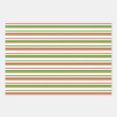 Rood, wit, groen met Kerstmis geïnspireerde strepe Inpakpapier Vel (Voorkant 3)