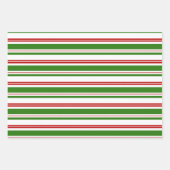 Rood, wit, groen met Kerstmis geïnspireerde strepe Inpakpapier Vel (Voorkant 2)
