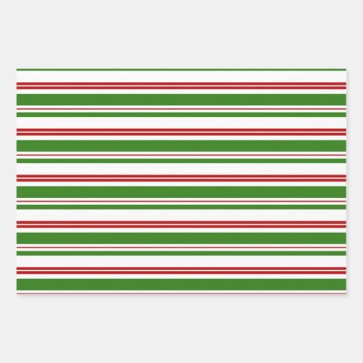 Rood, wit, groen met Kerstmis geïnspireerde strepe Inpakpapier Vel (Voorkant 2)