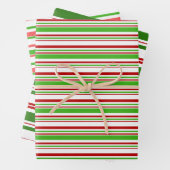 Rood, wit, groen met Kerstmis geïnspireerde strepe Inpakpapier Vel (In situ)