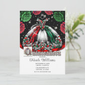 Rood Wit Groen Mis Quince Anos 15 Quinceañera Kaart (Staand voorkant)