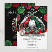 Rood Wit Groen Mis Quince Anos 15 Quinceañera Kaart (Voorkant / Achterkant)