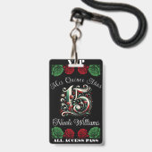 Rood Wit Groen Mis Quince Anos 15 Quinceañera VIP Badge (Front with Lanyard)