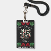 Rood Wit Groen Mis Quince Anos 15 Quinceañera VIP Badge (Back with Lanyard)