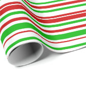 Rood, wit, groen patroon van strepen cadeaupapier (Rol Hoek)