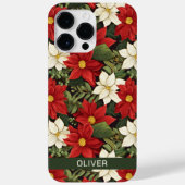 Rood wit groen poinsettia bloemen patroon Case-Mate iPhone case (Achterkant)