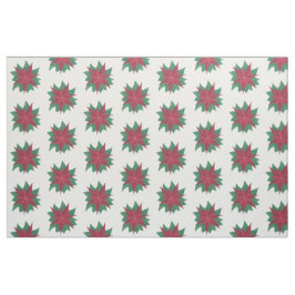 Rood Wit Groen Poinsettias Kerststof Stof