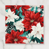  Rood Wit Groen Poinsettias Patroon Bedankjes Labels (Achterkant)