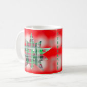 Rood wit groen script naam tartan feestelijke ster koffiemok (Voorkant links)