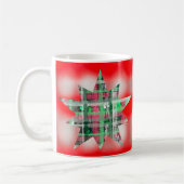 Rood wit groen script naam tartan feestelijke ster koffiemok (Links)