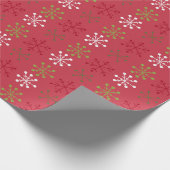 Rood Wit Groen Sneeuwvlok met Rode Backing Cadeaupapier (Hoek)