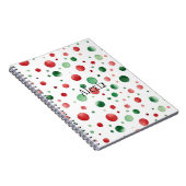 Rood Wit Groen Stippen Kerstmis Notitieboek (Rechterzijde)