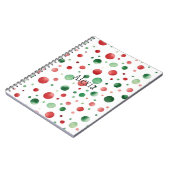 Rood Wit Groen Stippen Kerstmis Notitieboek (Linkerzijde)