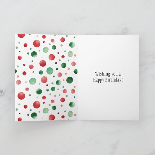 Rood Wit Groen Stippen Verjaardag Kaart (Binnen)