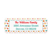 Rood Wit Groen Tekst Holly Bell Stocking Patroon Etiket (Voorkant)