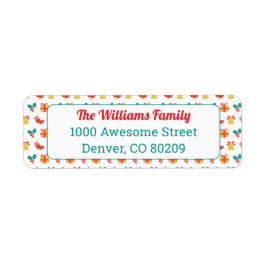 Rood Wit Groen Tekst Holly Bell Stocking Patroon Etiket