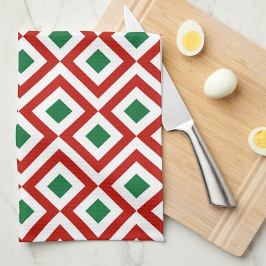 Rood, wit, groen theedoek (Quarter Fold)