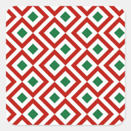 Rood, wit, groen vierkante sticker