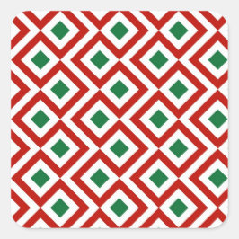 Rood, wit, groen vierkante sticker