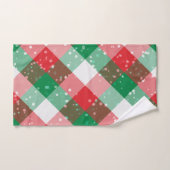 Rood wit groen vlekkerig geruit kerstpatroon bad handdoek (Handdoek)