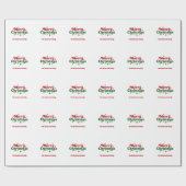 Rood wit groen Vrolijk kerstfeest Cadeaupapier (Vlak)