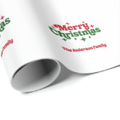 Rood wit groen Vrolijk kerstfeest Cadeaupapier (Rol Hoek)
