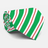 Rood Wit Groene Candy Cane Stripes Stropdas (Opgerold)