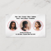 Rood Wit Haar Vlechtende Haar Vlechtende Salon Visitekaartje (Achterkant)