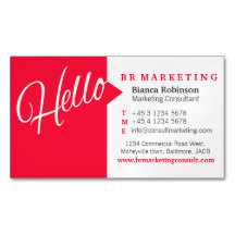 Rood wit hallo citaat visitekaartje