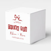 Rood & Wit Hand Getrokken Boog Schets bruiloft Bedankdoosjes (Voorkant Zijde)