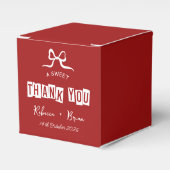 Rood & Wit Hand Getrokken Boog Schets bruiloft Bedankdoosjes (Voorkant Zijde)