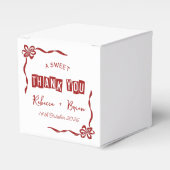 Rood & Wit Hand Getrokken Boog Schets bruiloft Bedankdoosjes (Voorkant Zijde)
