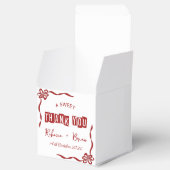 Rood & Wit Hand Getrokken Boog Schets bruiloft Bedankdoosjes (Geopend)