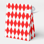 Rood Wit Harlequin Diamonds Checkers Ontwerp Bedankdoosjes (Achterkant)