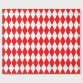 Rood Wit Harlequin Diamonds Checkers Ontwerp Cadeaupapier (Vlak)