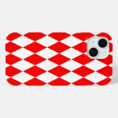 Rood Wit Harlequin Diamonds Checkers Ontwerp Case-Mate iPhone Case (Achterkant (horizontaal))