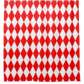 Rood Wit Harlequin Diamonds Checkers Ontwerp Douchegordijn (Voorkant)